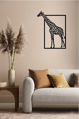 Панно настенное из дерева "Жираф" 50х65см  / декор для дома