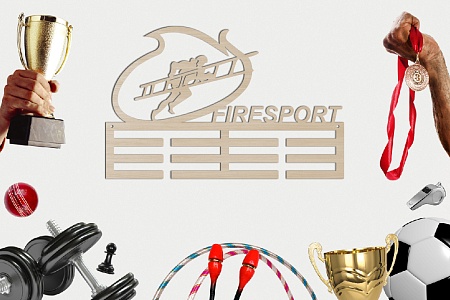 Медальница спортивная "Firesport" / 50 х 32 х 0,6 см / ECO ТОВАР