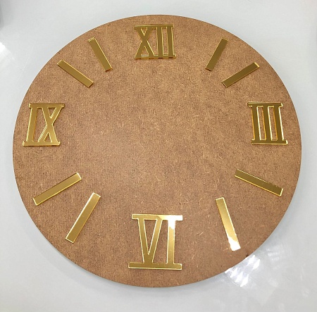 Заготовка для часов / Набор римских цифр для часов, циферблат / пластик золотой зеркальный 12 деталей